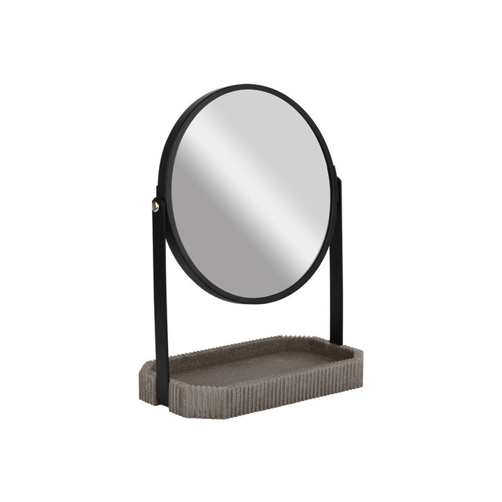 Καθρέφτης Επιτραπέζιος Με Βάση Ρητίνης Μαύρο/Γκρι Estia