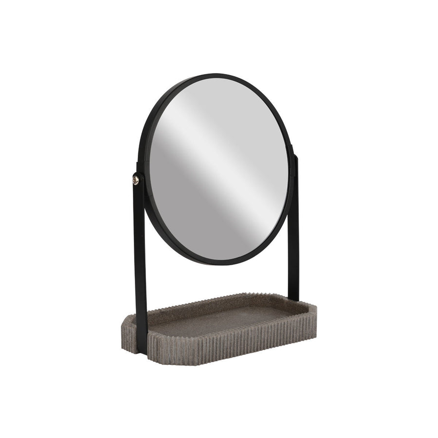 Καθρέφτης Επιτραπέζιος Με Βάση Ρητίνης Μαύρο/Γκρι Estia