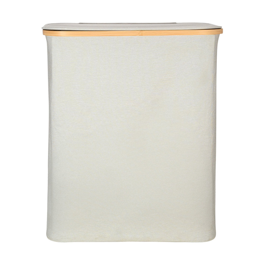 Καλάθι Απλύτων Γκρι 144lt Με Καπάκι Και 2 Mesh Bags 56x37x68cm Bamboo Essentials Estia