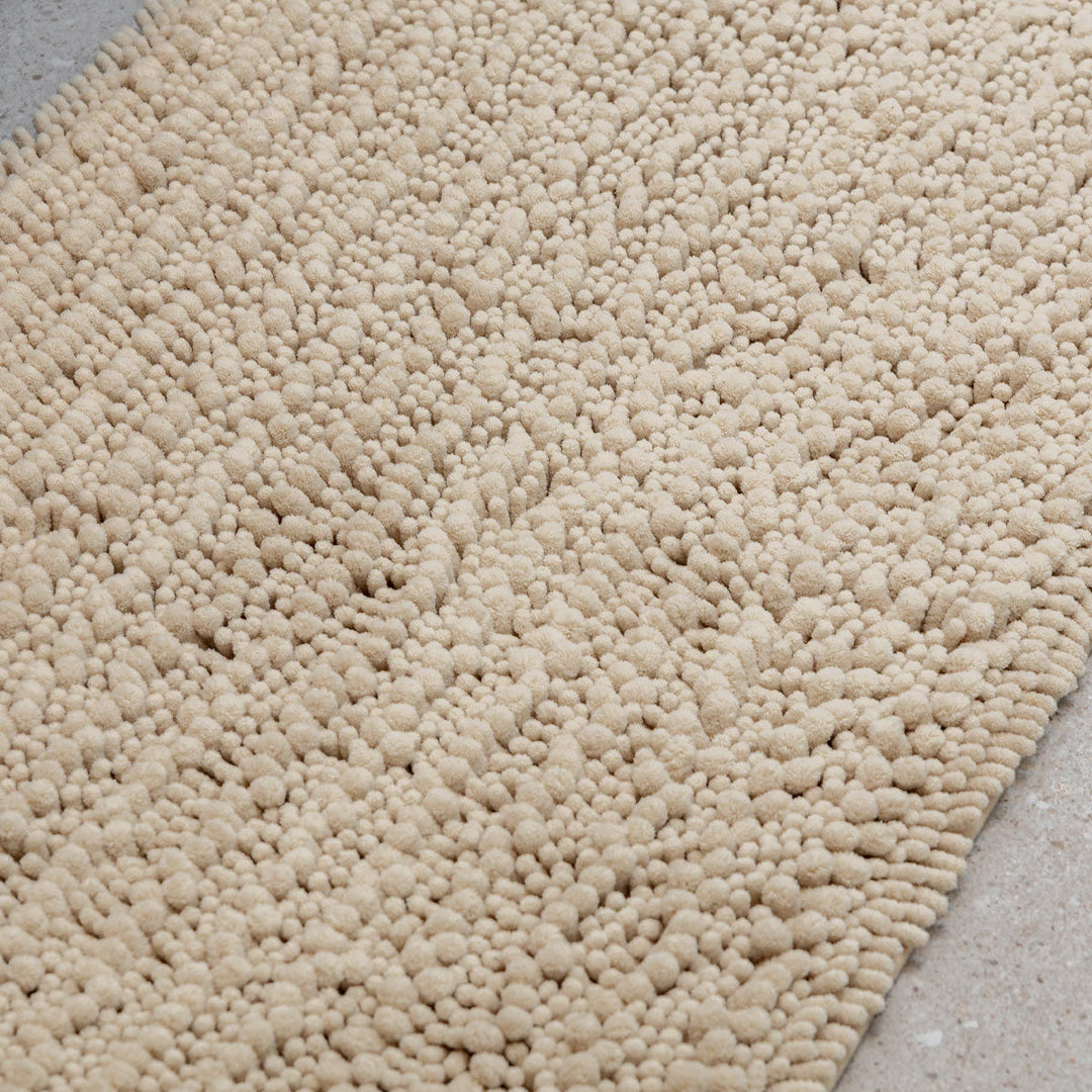 Πατάκι Μπάνιου Πολυεστέρα Μπεζ 80x50cm Shaggy Estia