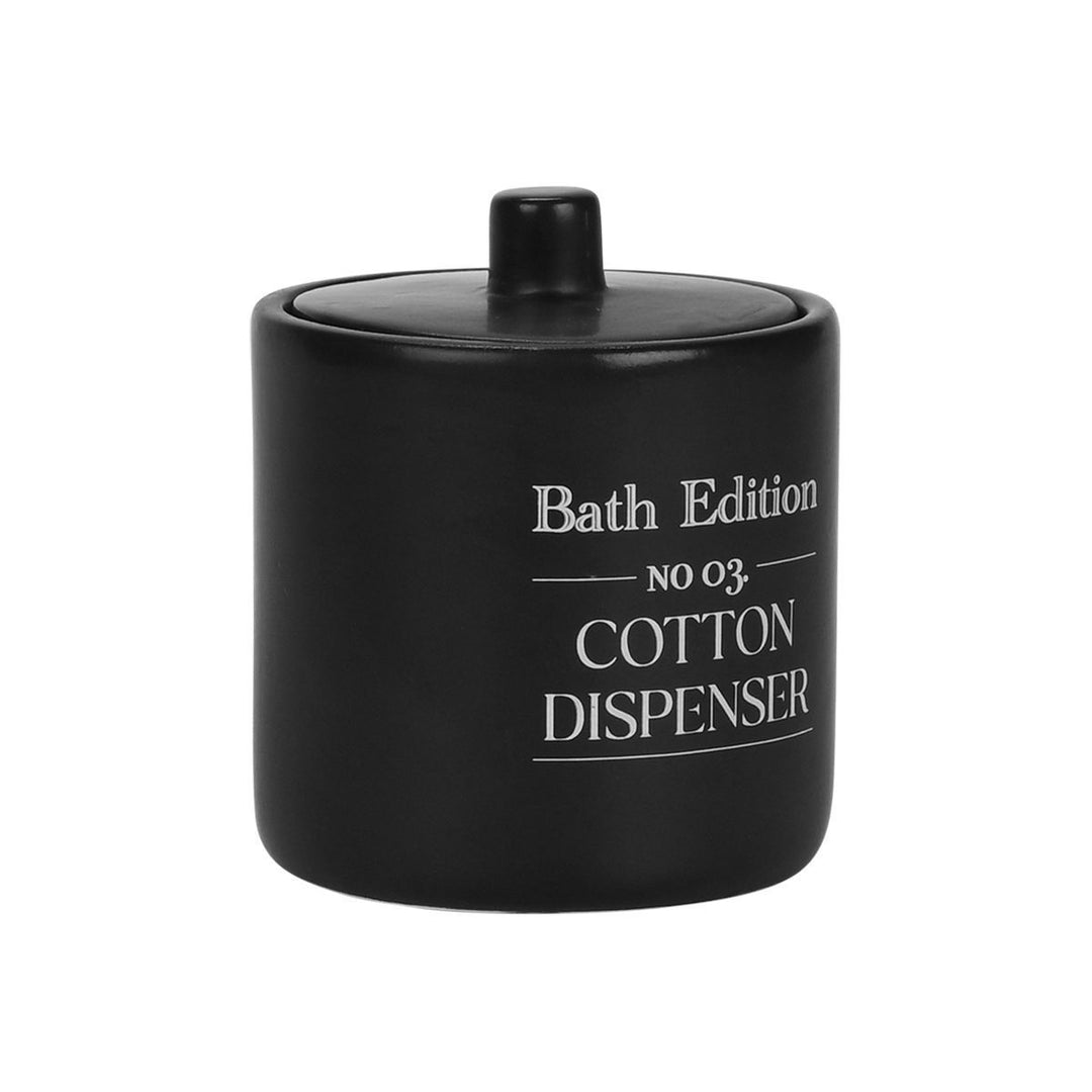 Estia Δοχείο Για Βαμβάκι Μαύρο Stoneware Myst