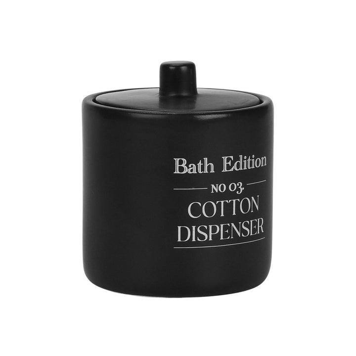 Estia Δοχείο Για Βαμβάκι Μαύρο Stoneware Myst