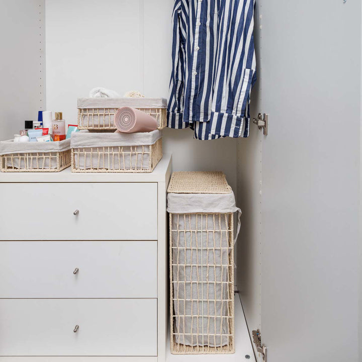 Καλάθι Αποθήκευσης & Οργάνωσης Μπεζ 36x27x13cm Nest Estia