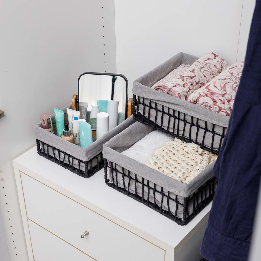 Καλάθι Αποθήκευσης & Οργάνωσης Μαύρο 32x24x12cm Nest Estia