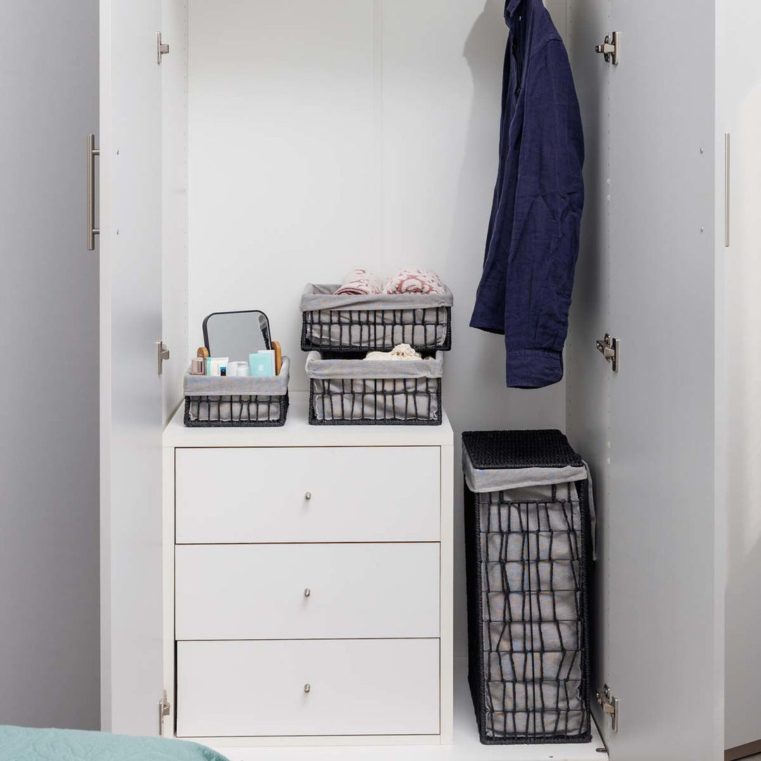 Καλάθι Αποθήκευσης & Οργάνωσης Μαύρο 32x24x12cm Nest Estia