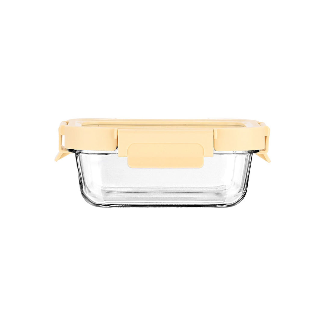 Estia Φαγητοδοχείο Γυάλινο 370ml Με Πλαστικό Καπάκι Μπεζ Click & Seal