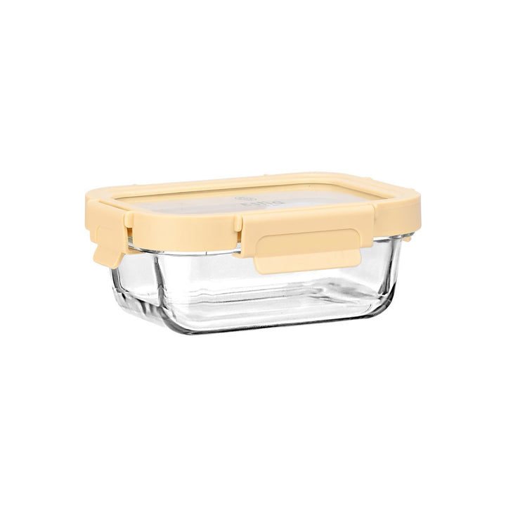 Estia Φαγητοδοχείο Γυάλινο 370ml Με Πλαστικό Καπάκι Μπεζ Click & Seal