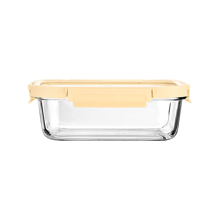 Estia Φαγητοδοχείο Γυάλινο 640ml Με Πλαστικό Καπάκι Μπεζ Click & Seal