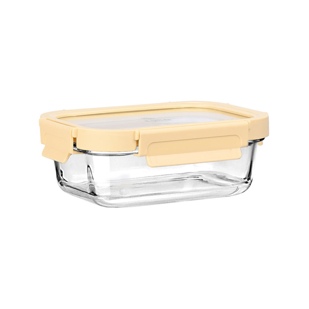 Estia Φαγητοδοχείο Γυάλινο 640ml Με Πλαστικό Καπάκι Μπεζ Click & Seal
