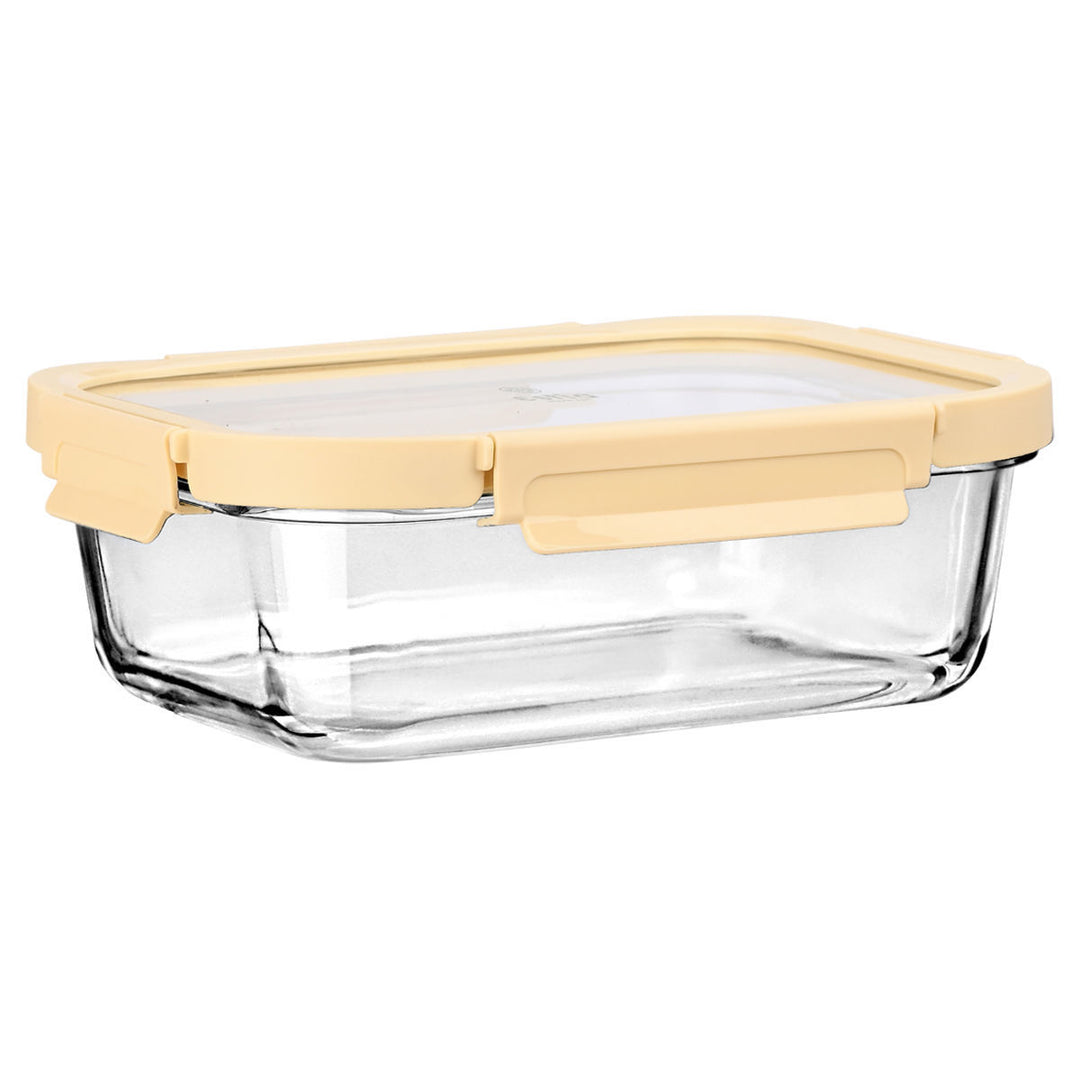 Estia Φαγητοδοχείο Γυάλινο 1520ml Με Πλαστικό Καπάκι Μπεζ Click & Seal