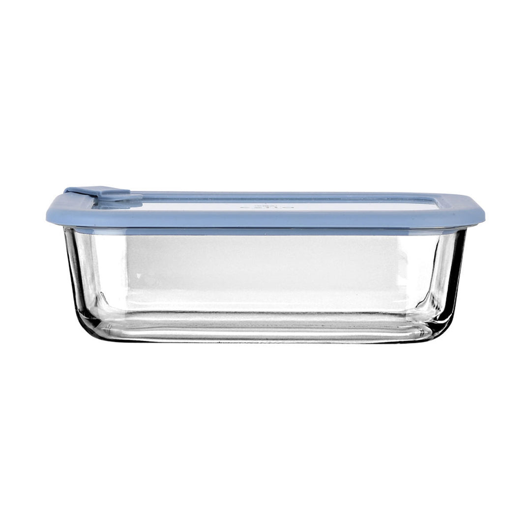 Estia Φαγητοδοχείο Γυάλινο 1050ml Με Καπάκι Σιλικόνης Μπλε Colorseal