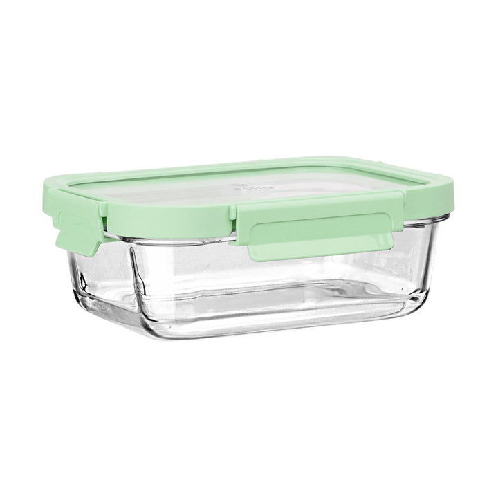 Estia Φαγητοδοχείο Γυάλινο 1050ml Με Πλαστικό Καπάκι Μέντα Click & Seal