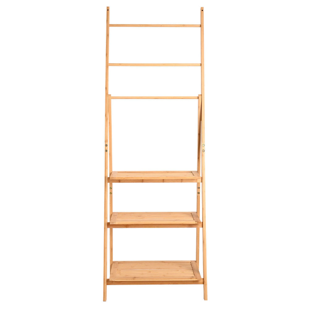 Ραφιέρα Δαπέδου Οργάνωσης Bamboo Με 3 Ράφια Σε Φυσικό Χρώμα Estia 53X30X152cm