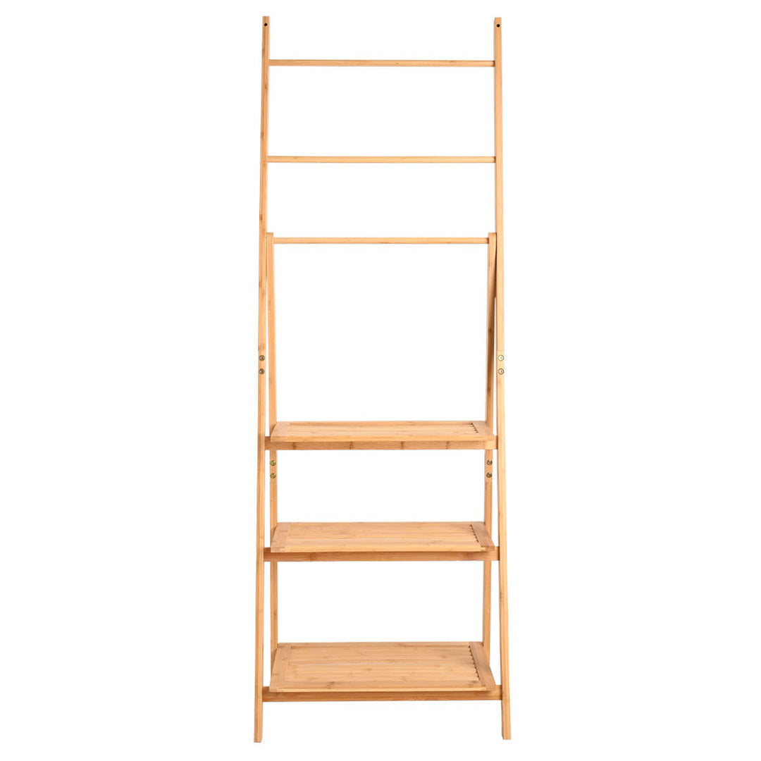 Ραφιέρα Δαπέδου Οργάνωσης Bamboo Με 3 Ράφια Σε Φυσικό Χρώμα Estia 53X30X152cm