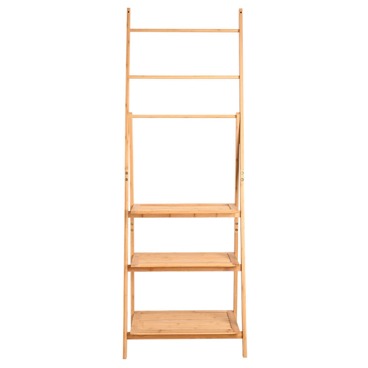 Ραφιέρα Δαπέδου Οργάνωσης Bamboo Με 3 Ράφια Σε Φυσικό Χρώμα Estia 53X30X152cm