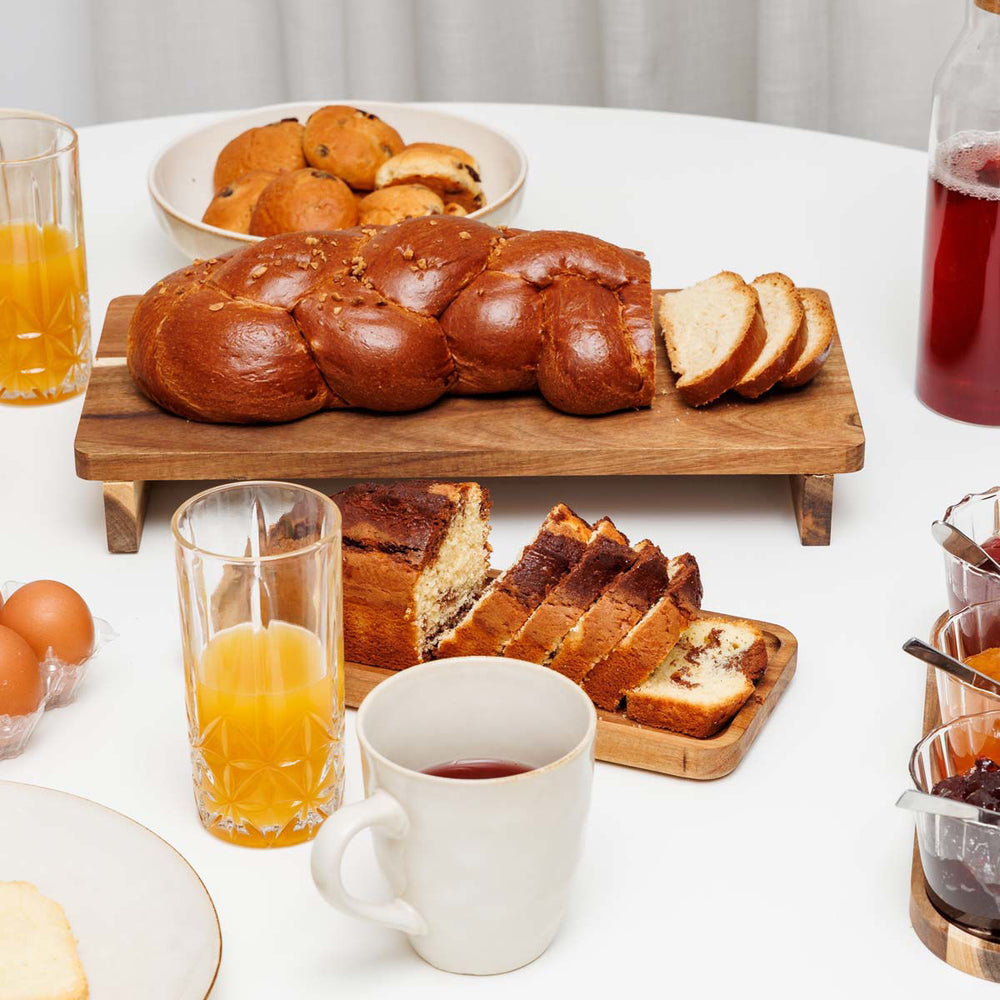 Δίσκος Σερβιρίσματος Ορθογώνιος Από Ξύλο Με Πόδια Estia 32X12X4,5cm