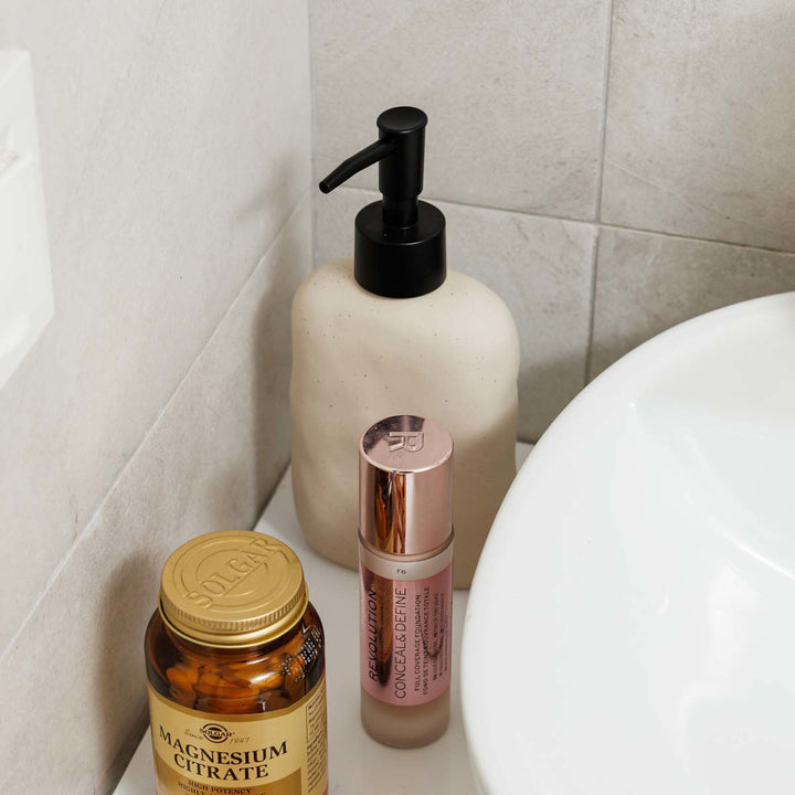 Estia Δοχείο Κρεμοσάπουνου Κεραμικό Μπεζ 280ml Grain