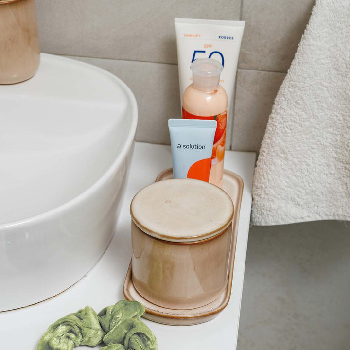 Estia Δίσκος Μπάνιου Κεραμικός Μπεζ Satin