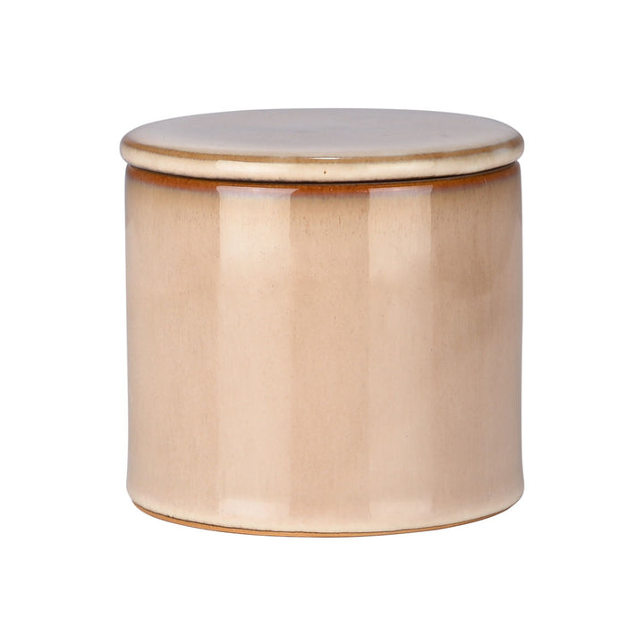 Estia Δοχείο Για Βαμβάκι/Μπατονέτες Κεραμικό Μπεζ Satin