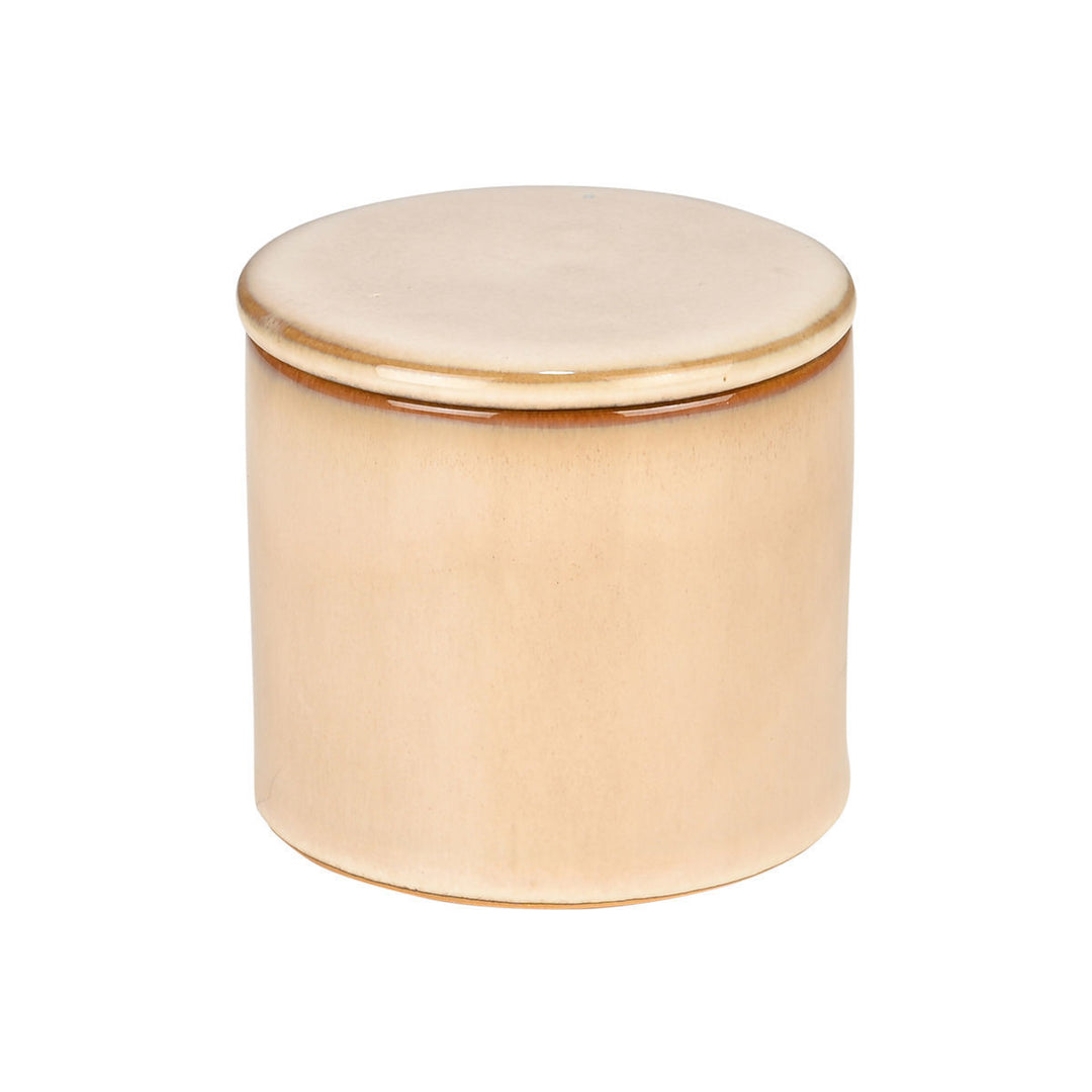 Estia Δοχείο Για Βαμβάκι/Μπατονέτες Κεραμικό Μπεζ Satin