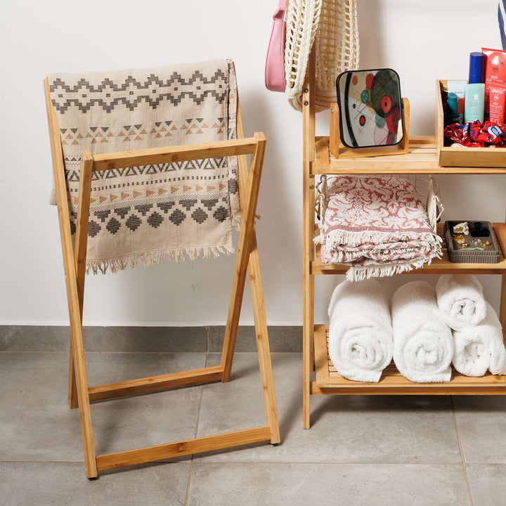 Κρεμάστρα Πετσέτας Bamboo Επιδαπέδια Estia 44,5X40X82cm