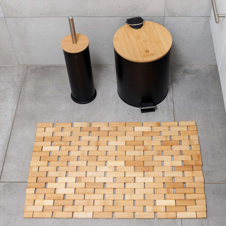 Πατάκι Μπάνιου Αντιολισθητικό Από Bamboo 60x38cm Bamboo Essentials Estia
