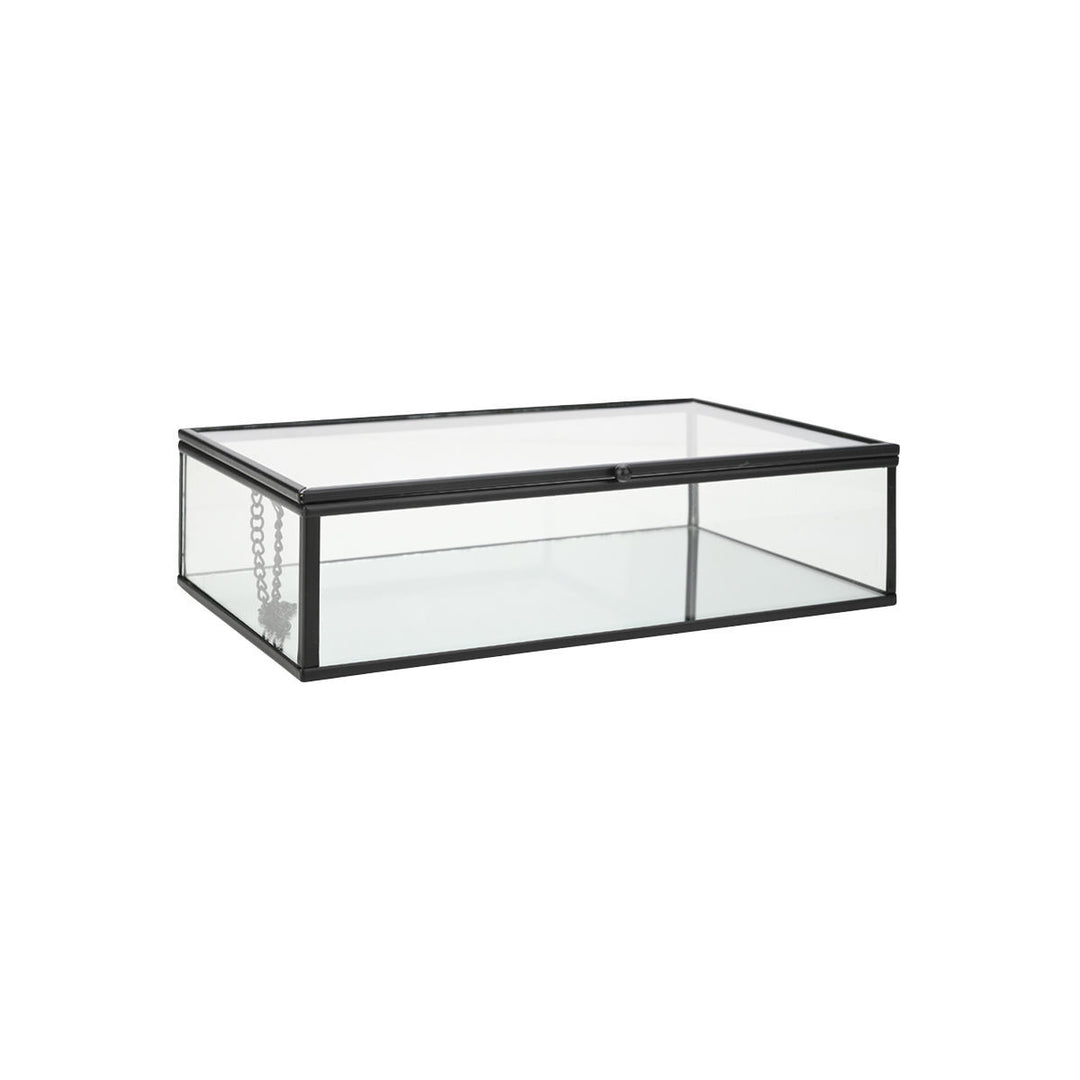 Κουτί Οργάνωσης Γυάλινο Με Καθρεύτη & Μαύρο Μεταλλικό Πλαίσιο Estia  24X14X6cm