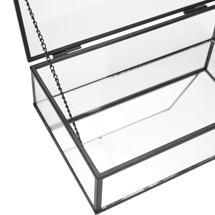 Κουτί Οργάνωσης Γυάλινο Με Καθρεύτη & Μαύρο Μεταλλικό Πλαίσιο Estia  24X14X6cm