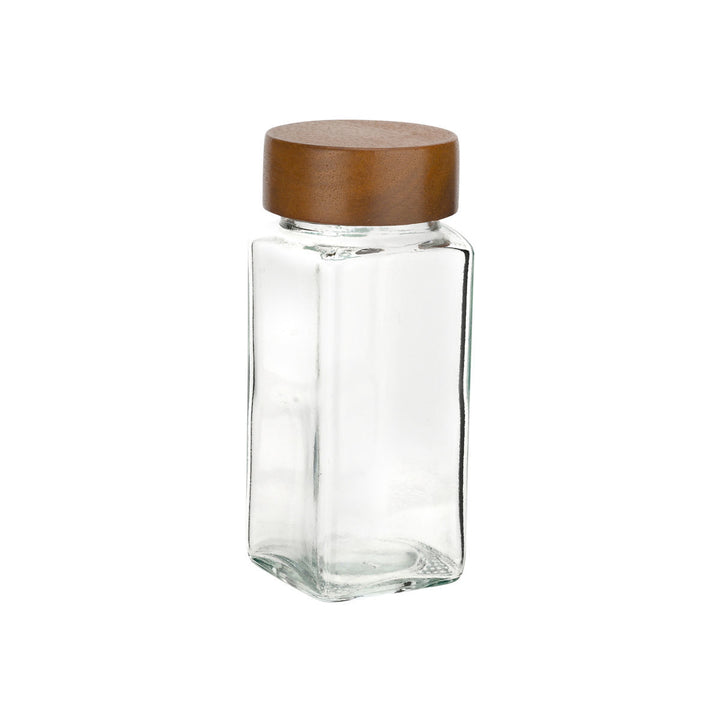 Δοχείο Μπαχαρικών Γυάλινο Με Ξύλινο Αεροσταγές Καπάκι Estia Allure