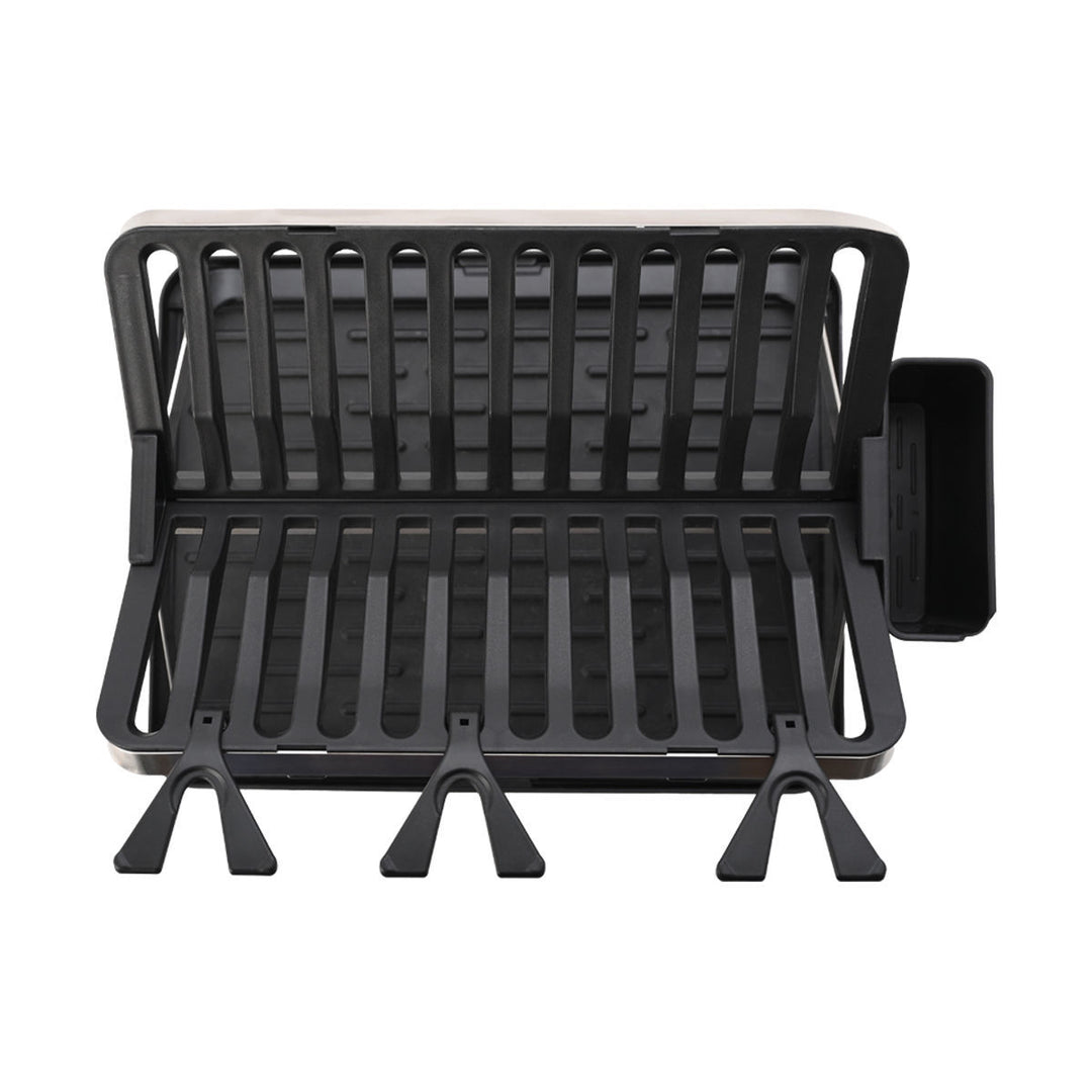 Πιατοθήκη Ανοξείδωτη Αναδιπλούμενη Μαύρη 2 Επιπέδων Με Θήκη Για Μαχαιροπίρουνα Estia 48X35.4X27.2cm