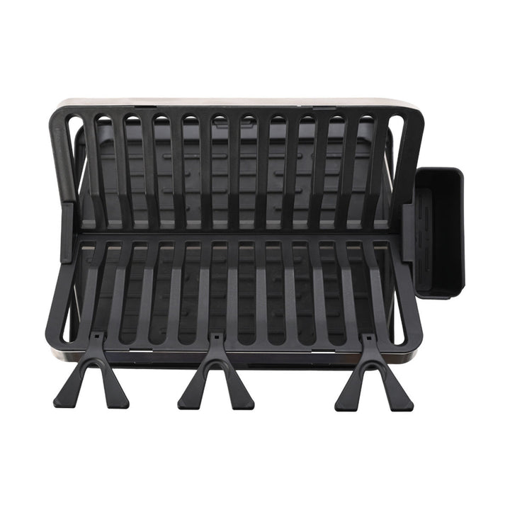 Πιατοθήκη Ανοξείδωτη Αναδιπλούμενη Μαύρη 2 Επιπέδων Με Θήκη Για Μαχαιροπίρουνα Estia 48X35.4X27.2cm