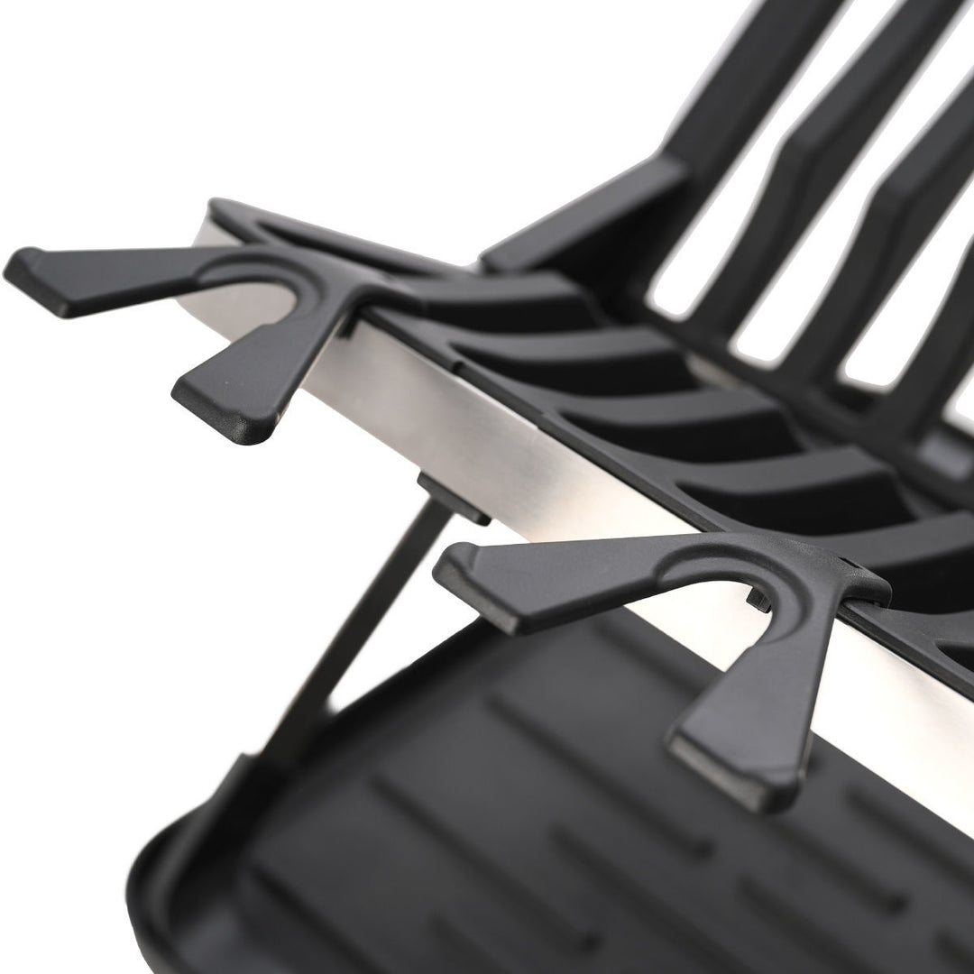 Πιατοθήκη Ανοξείδωτη Αναδιπλούμενη Μαύρη 2 Επιπέδων Με Θήκη Για Μαχαιροπίρουνα Estia 48X35.4X27.2cm