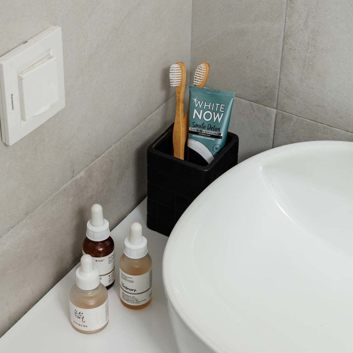 Estia Ποτηράκι Μπάνιου Κεραμικό Μαύρο Tiles