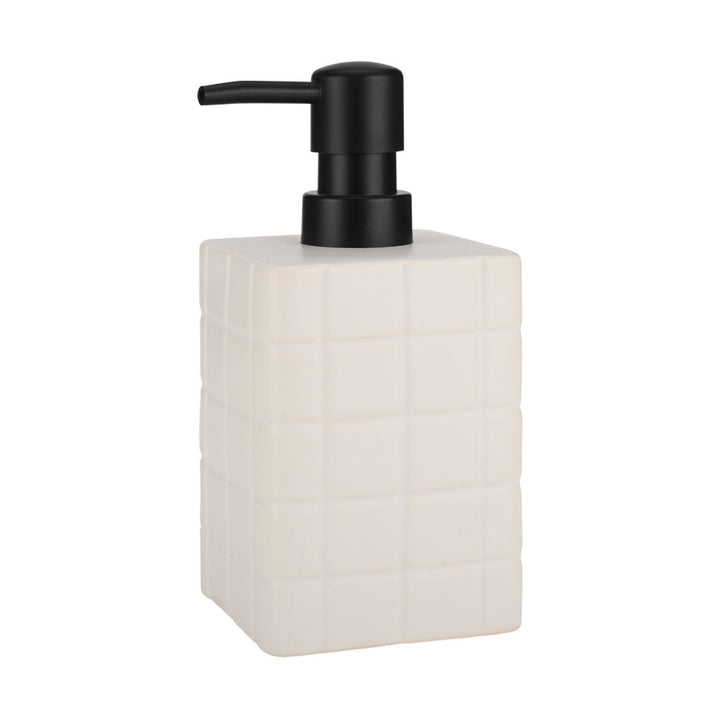 Estia Δοχείο Κρεμοσάπουνου Κεραμικό Λευκό 450ml Tiles