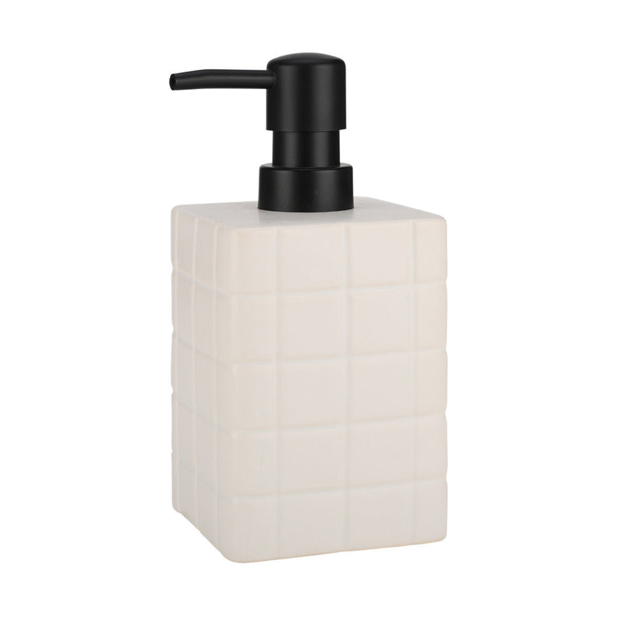 Estia Δοχείο Κρεμοσάπουνου Κεραμικό Λευκό 450ml Tiles