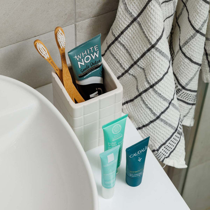 Estia Ποτηράκι Μπάνιου Κεραμικό Λευκό Tiles