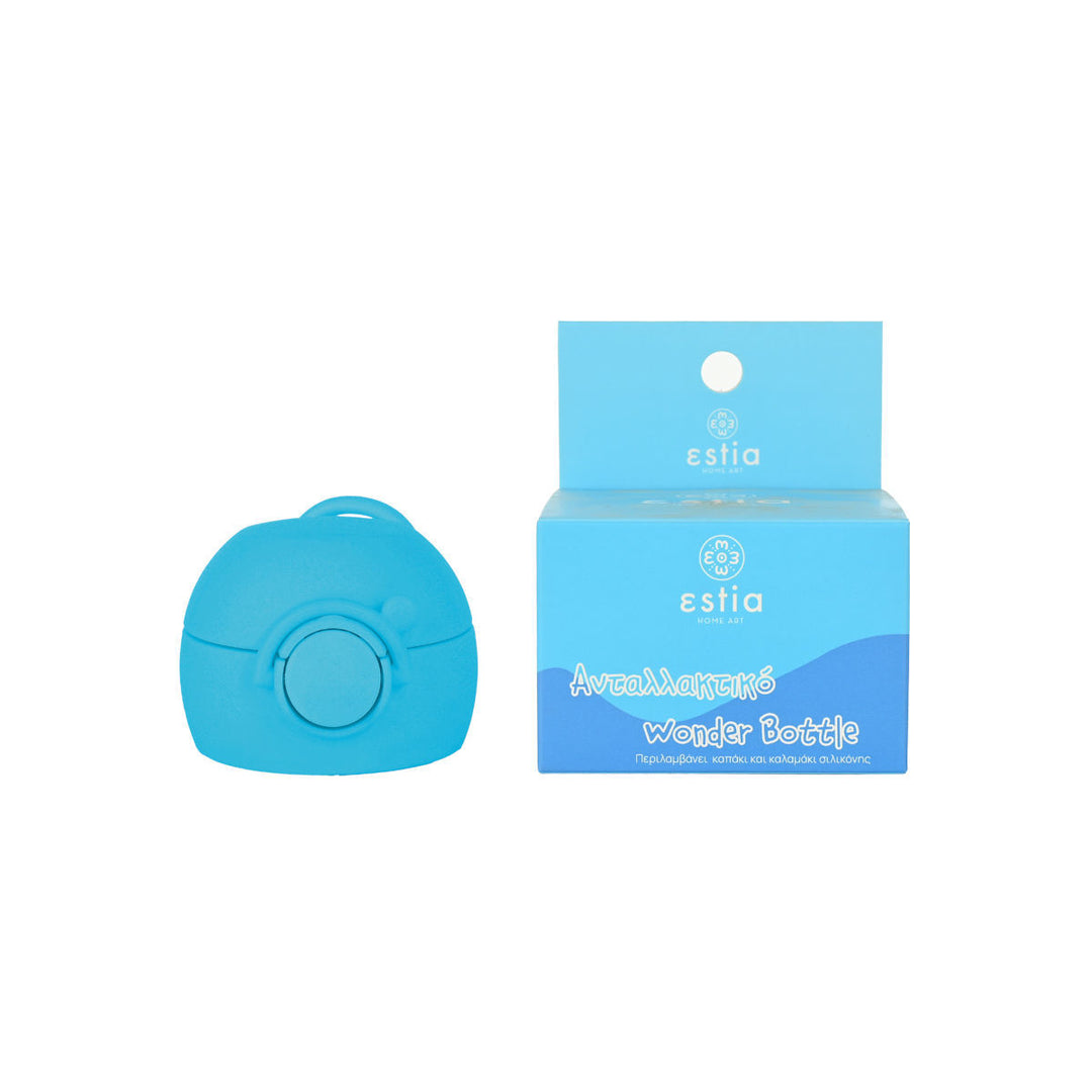 Estia Ανταλλακτικό Καπάκι-Καλαμάκι Παιδικό Θερμός 350ml Μπλε Cars