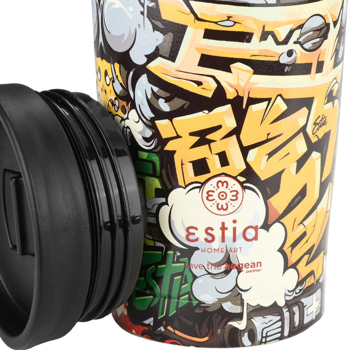 Estia Ποτήρι Θερμός  Save The Aegean 350ml Με Γκράφιτι Graffiti Rhythm Travel Mug