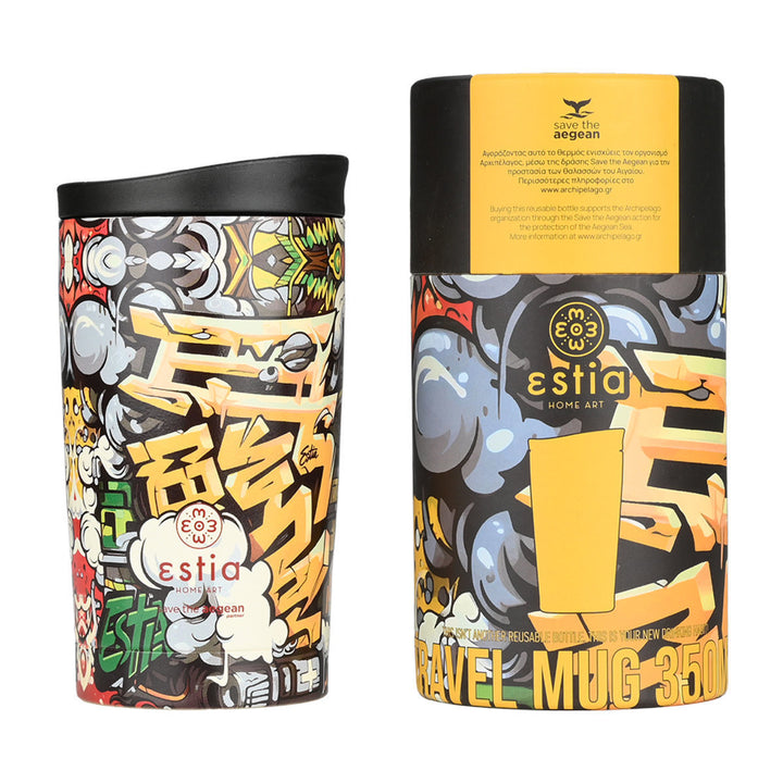Estia Ποτήρι Θερμός  Save The Aegean 350ml Με Γκράφιτι Graffiti Rhythm Travel Mug