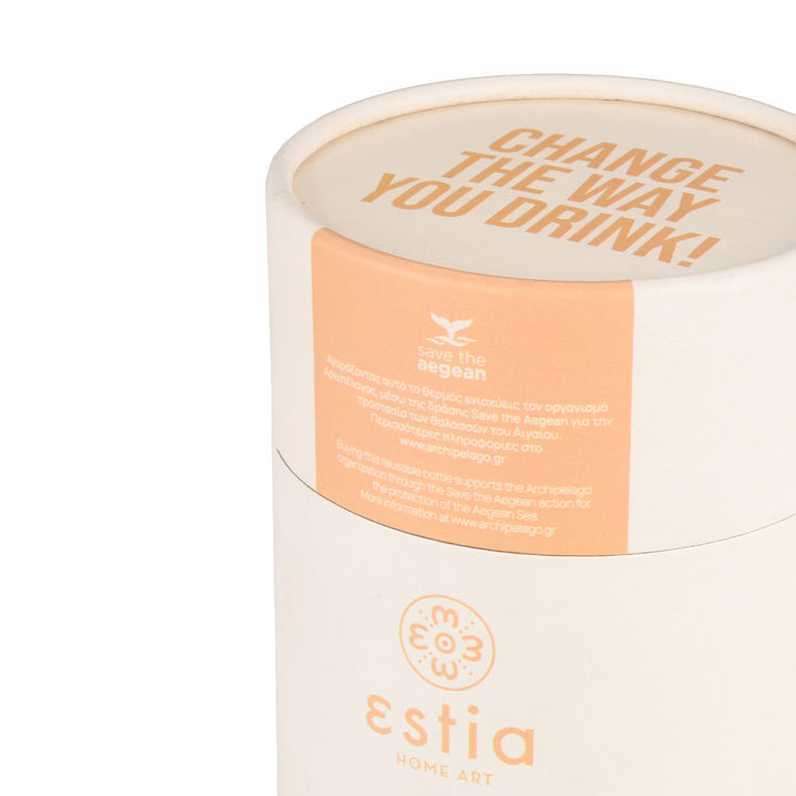 Estia Ποτήρι Θερμός Save The Aegean 350ml Εκρού Lilly White Coffee Mug