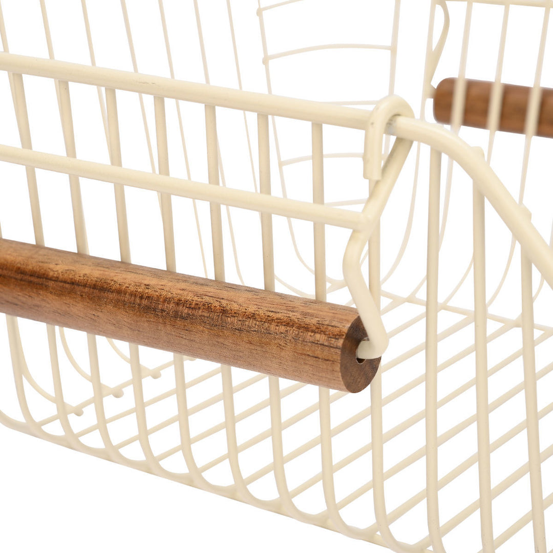 Καλάθι Οργάνωσης Στοιβαζόμενο Μεταλλικό Ivory Allure Estia