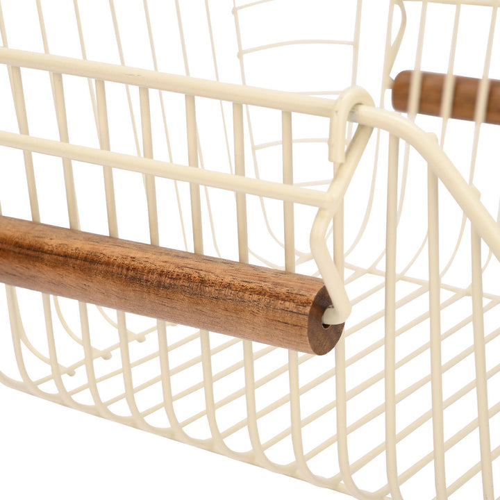 Καλάθι Οργάνωσης Στοιβαζόμενο Μεταλλικό Ivory Allure Estia