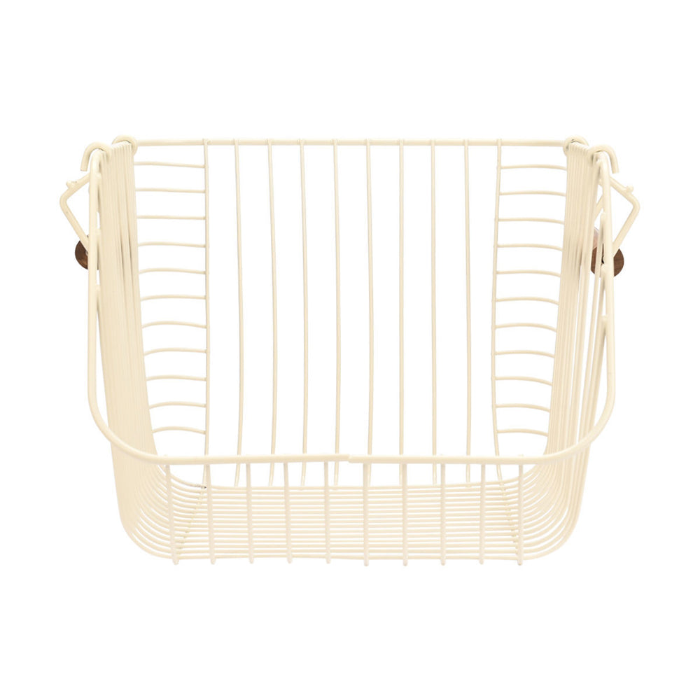 Καλάθι Οργάνωσης Στοιβαζόμενο Μεταλλικό Ivory Allure Estia