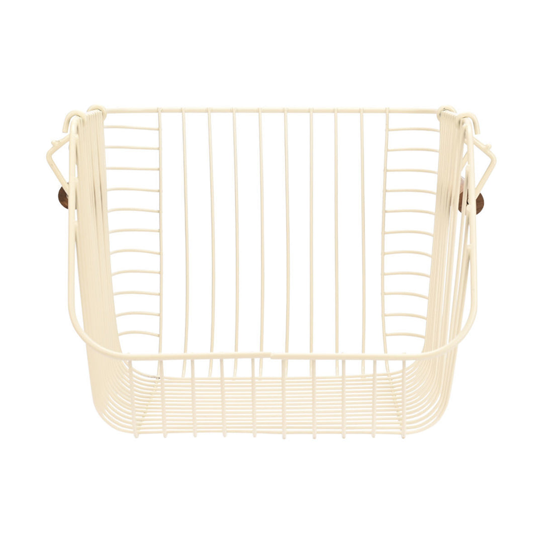 Καλάθι Οργάνωσης Στοιβαζόμενο Μεταλλικό Ivory Allure Estia