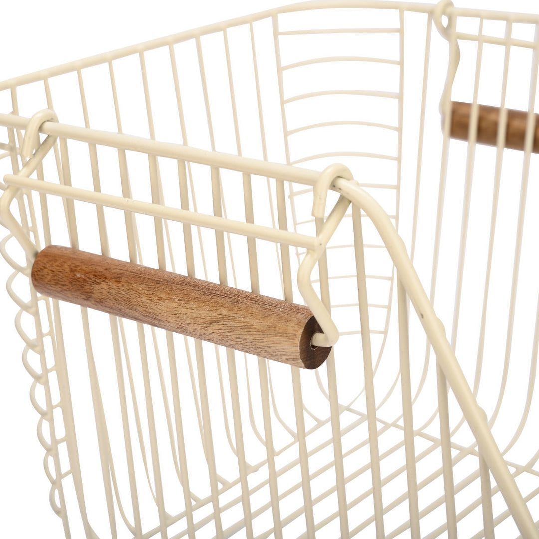 Καλάθι Οργάνωσης Στοιβαζόμενο Μεταλλικό Ivory Allure Estia