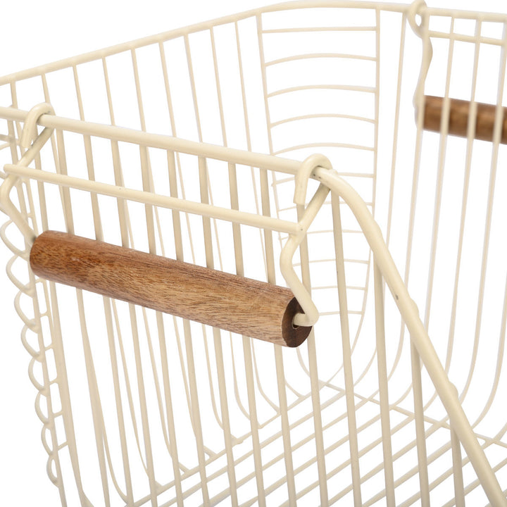 Καλάθι Οργάνωσης Στοιβαζόμενο Μεταλλικό Ivory Allure Estia