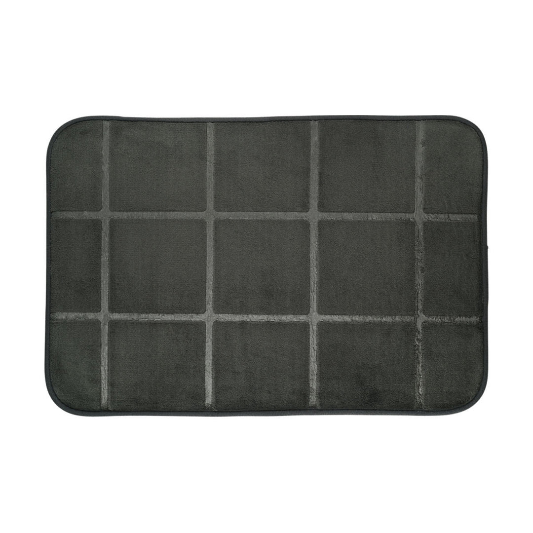 Πατάκι Μπάνιου Memory Foam Πολυεστέρα Μαύρο 40x60cm Tiles Estia