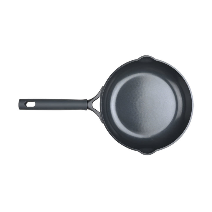 Τηγάνι Μαύρο Αντικολλητικό Αλουμινίου Με Τριπλή Αντικολλητική Επίστρωση & Εργονομική Λαβή Estia 24cm