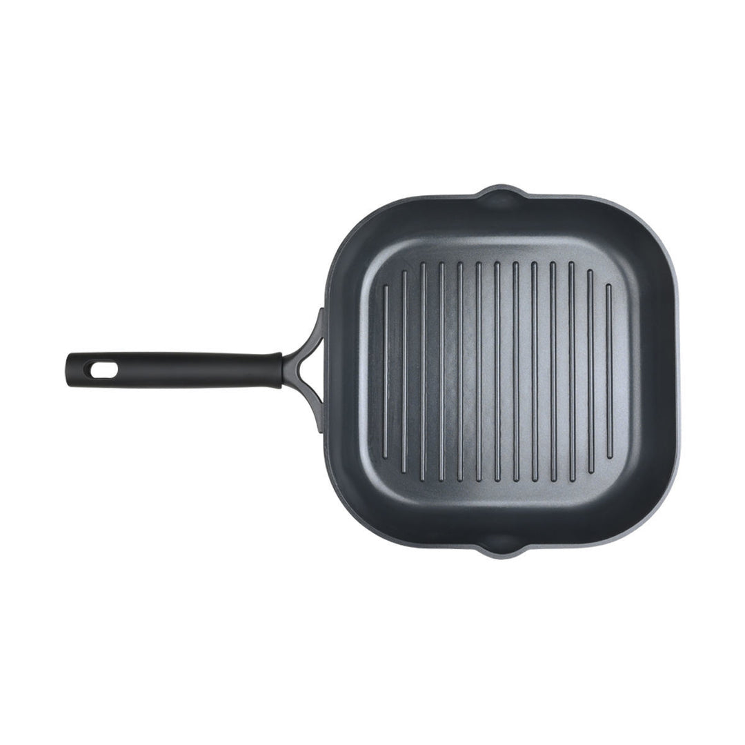 Γκριλιέρα Αντικολλητική Αλουμινίου Με Διπλή Κεραμική Επίστρωση Μαύρη Estia 28cm