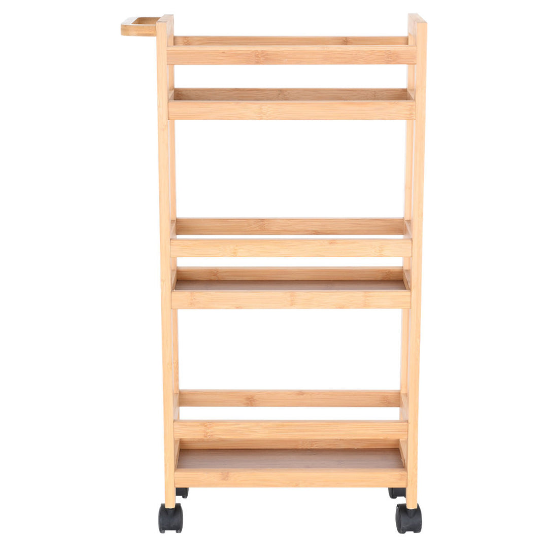 Τρόλεϊ αποθήκευσης Bamboo Essentials Estia με τρία ράφια και φυσική bamboo κατασκευή για μικρούς χώρους.